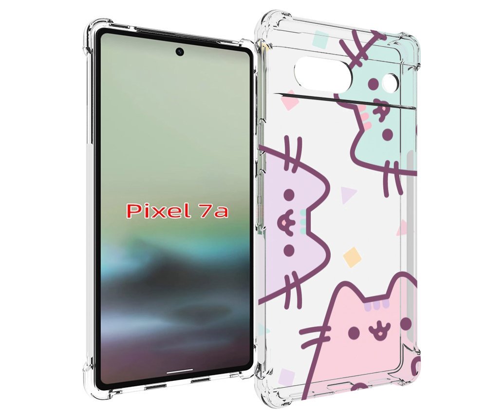 

Чехол MyPads котики зеленый фиолетовый розовый женский для Google Pixel 7A, Tocco