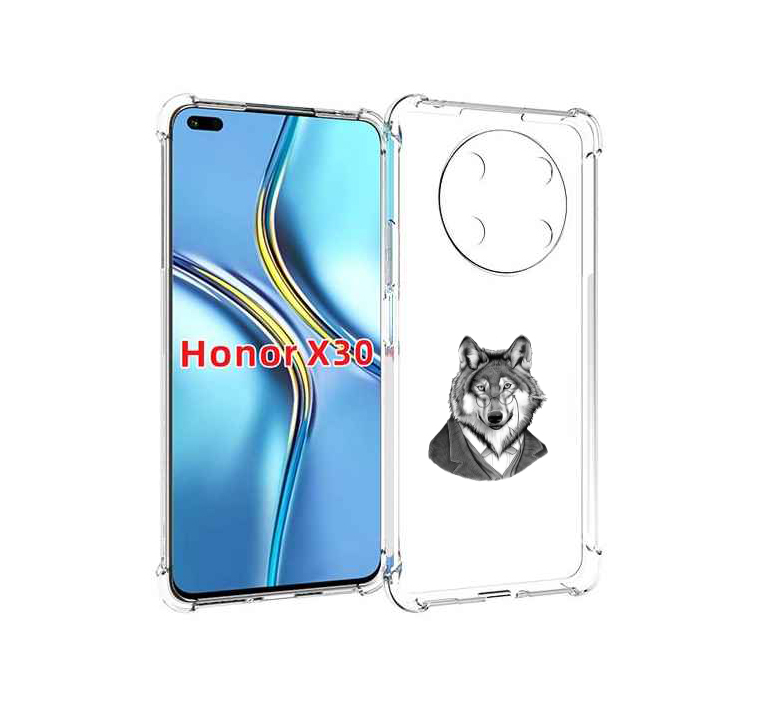 Чехол MyPads волк в пиджаке для Honor X30 / Magic4 Lite 5G