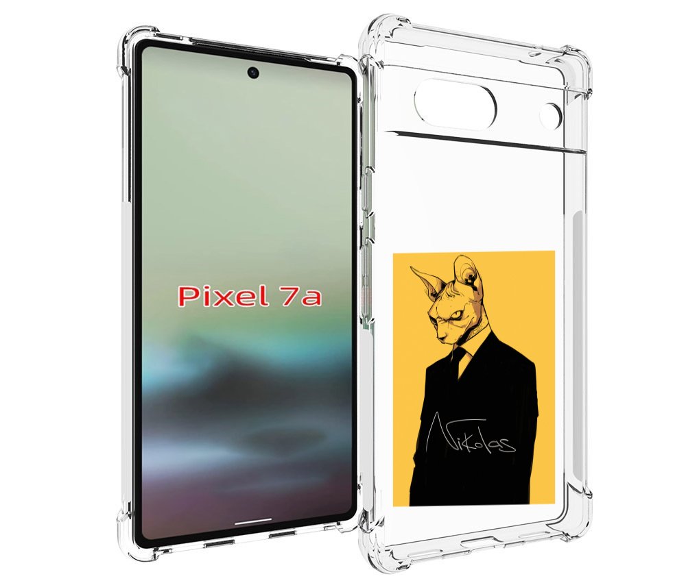 

Чехол MyPads кот-в-смокинге-на-желтом-фоне для Google Pixel 7A, Tocco