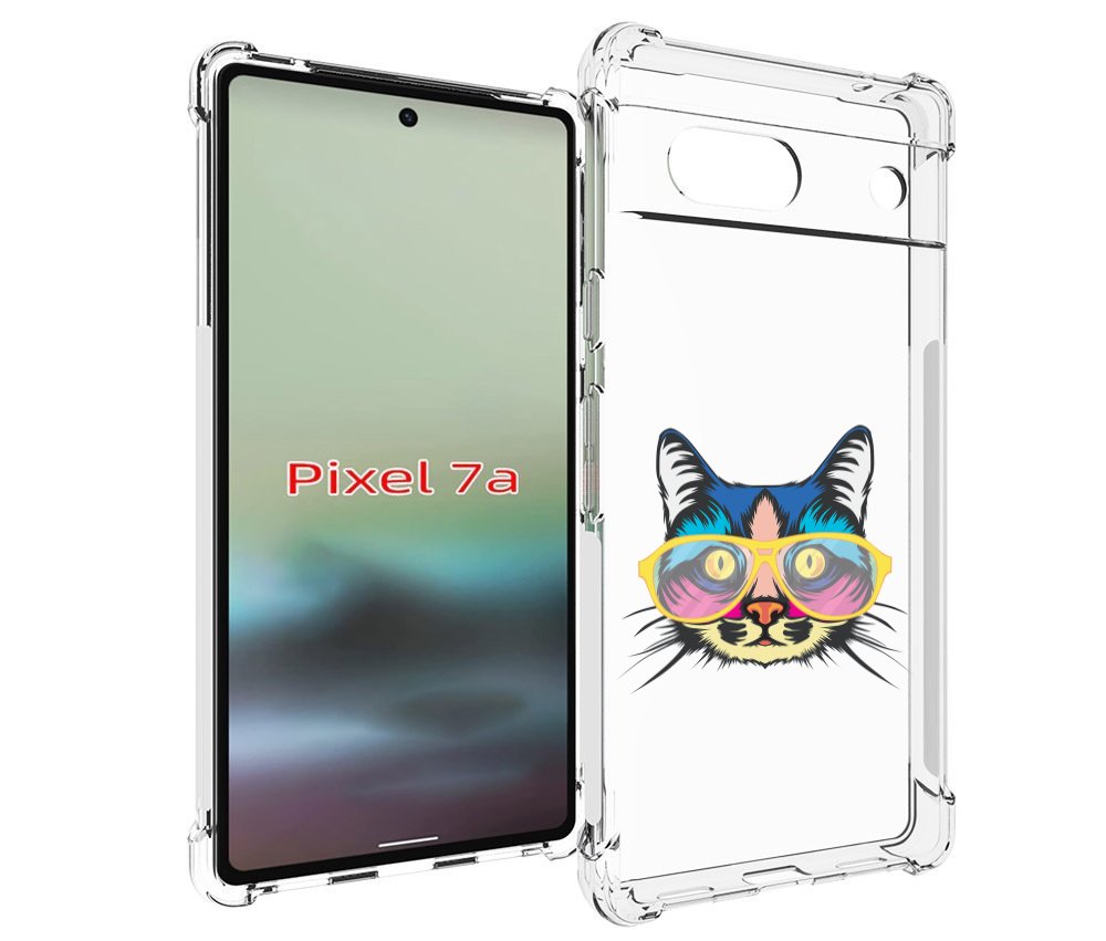 

Чехол MyPads кот-в-очках-с-желтой-оправой для Google Pixel 7A, Tocco