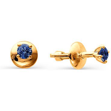 

Серьги женские из золота АЛЬКОР 2307-102, сапфир, 2307-102