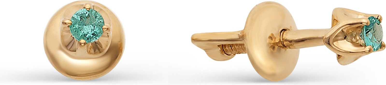 

Серьги-пусеты из золота АЛЬКОР 2091-101, изумруд, 2091-101