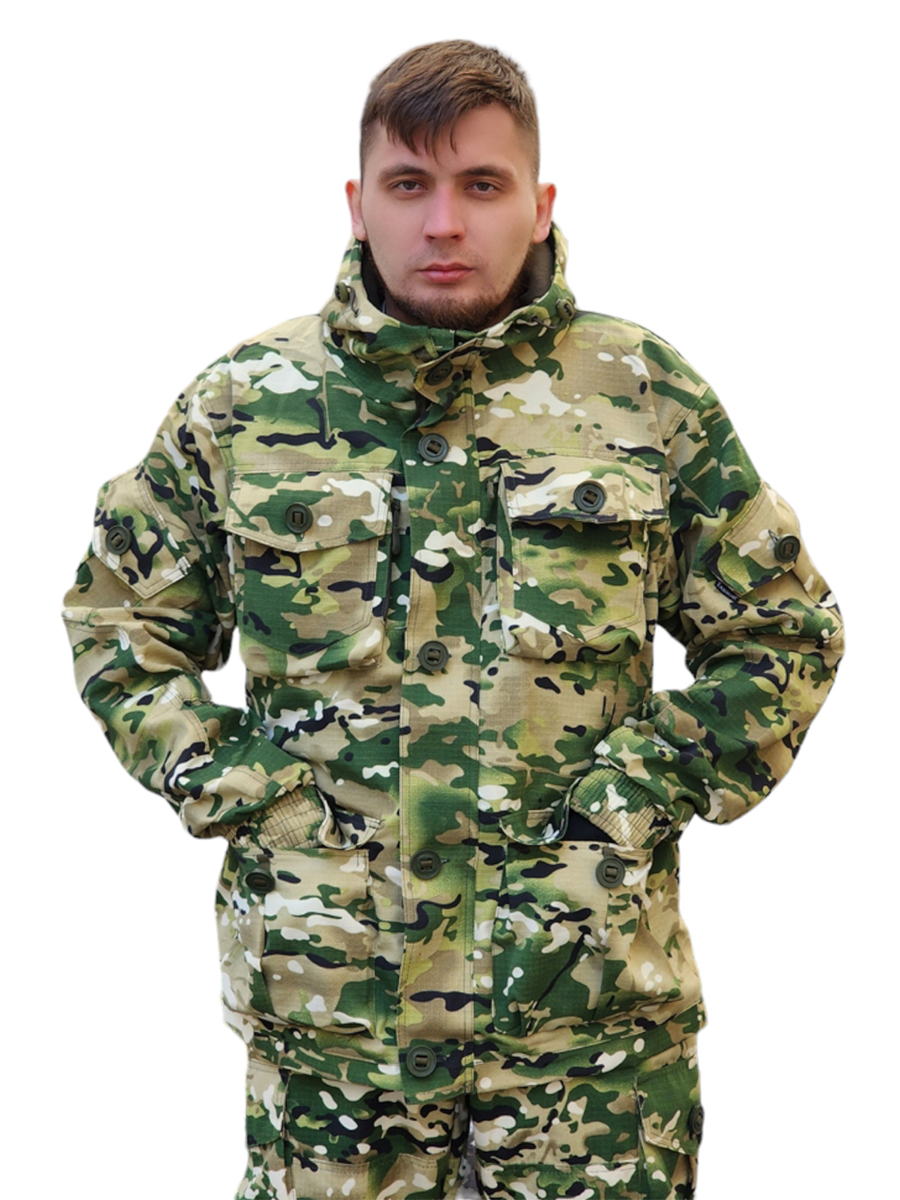 

Камуфляжный костюм на флисе рип-стоп зеленый камуфляж 60-62/183-186, Зеленый;коричневый, Т0140104