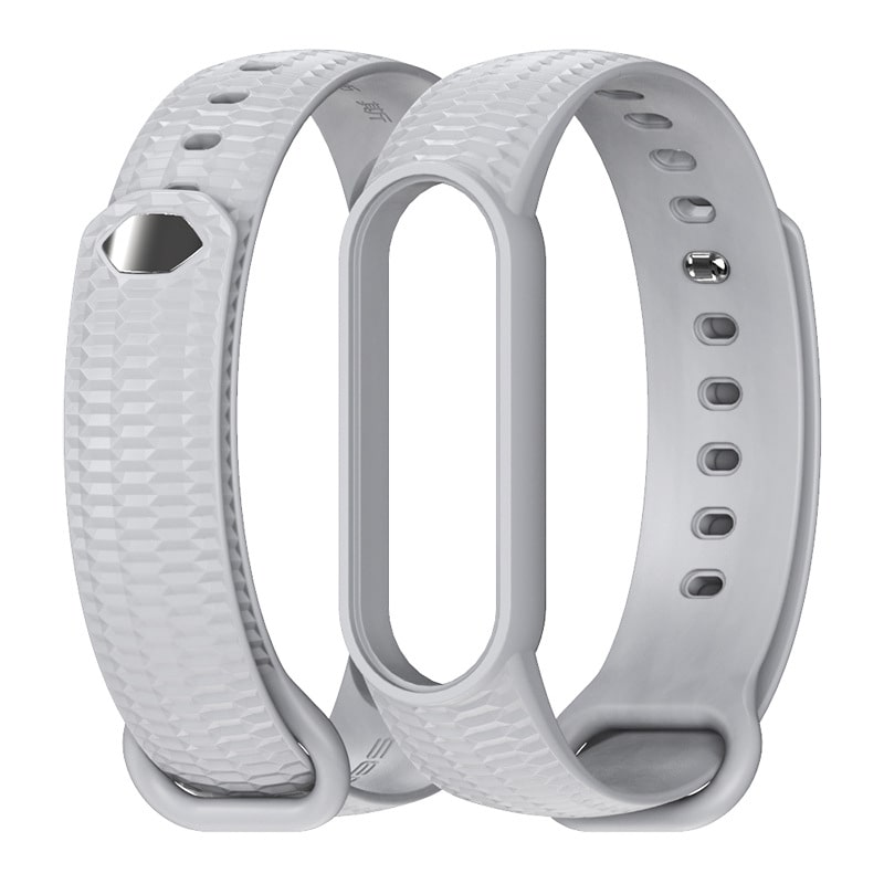 

Силиконовый ремешок Mijobs Honeycomb для Xiaomi Mi Band 5 / Band 5 NFC (серый), Honeycomb