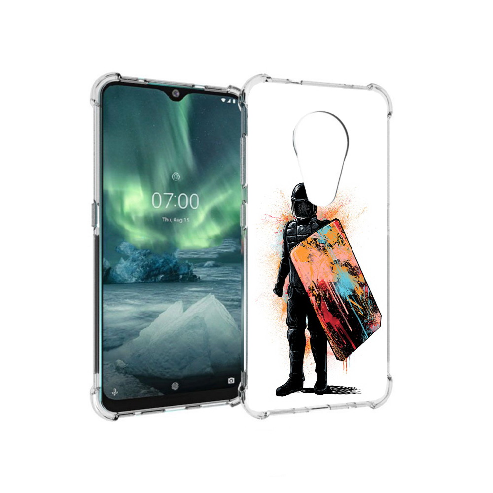 

Чехол MyPads Tocco для Nokia 7.2 солдат с красочным щитом (PT139171.105.614), Прозрачный, Tocco