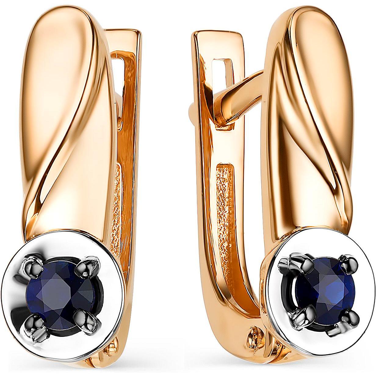 

Серьги женские из золота АЛЬКОР 23886-102, сапфир, 23886-102