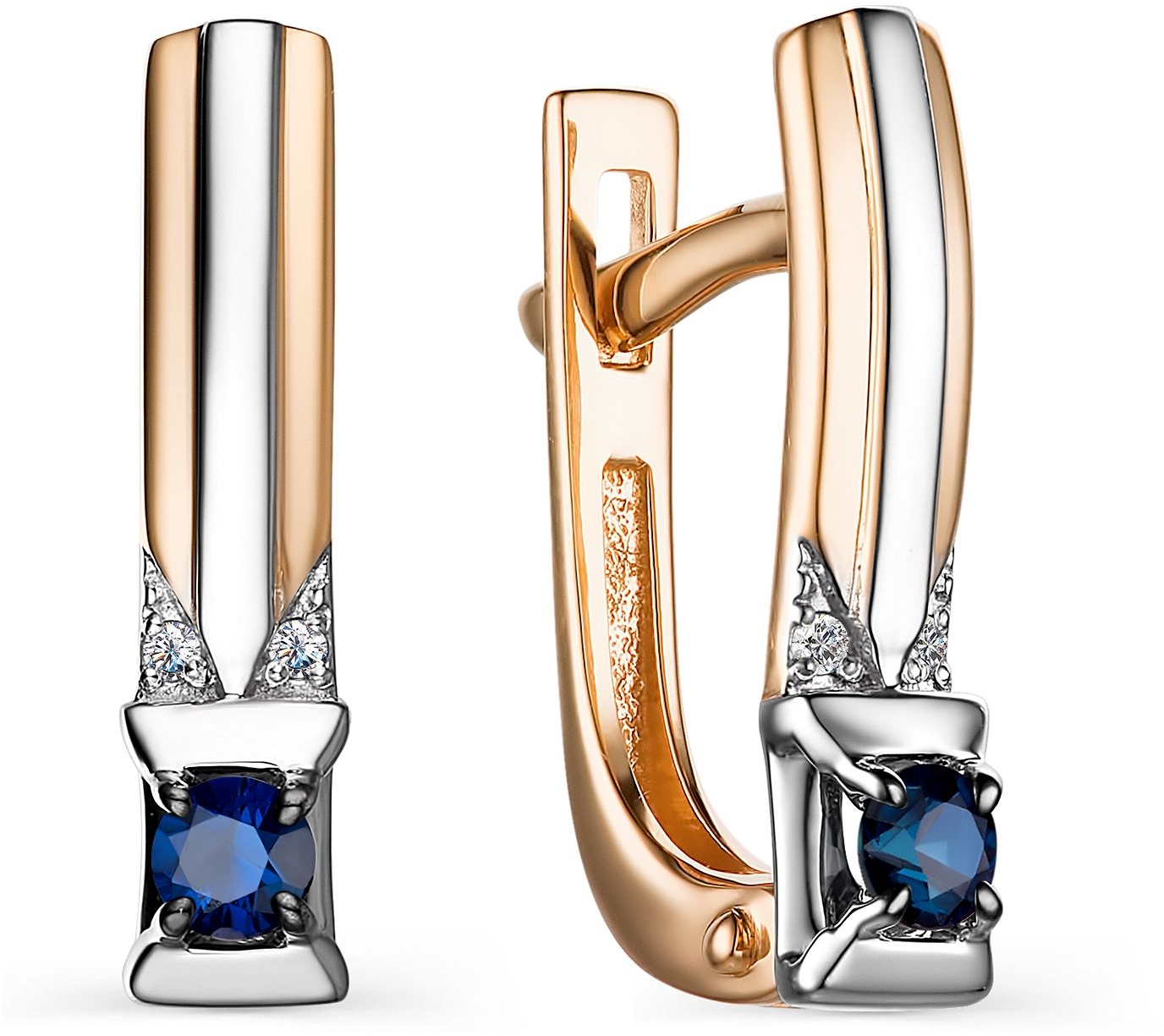 

Серьги женские из золота АЛЬКОР 23825-102, сапфир/бриллиант, 23825-102