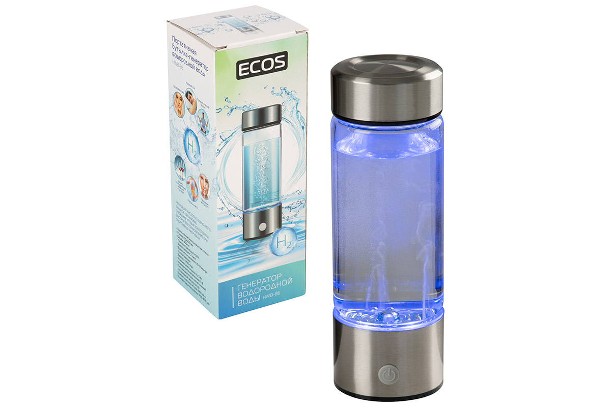 Портативная бутылка Ekos генератор водородной воды бутылка питьевая 0 35 л стекло пластик y6 6577