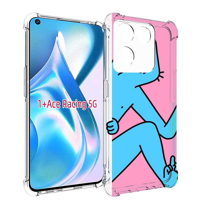 

Чехол MyPads голубой кот в дверце для OnePlus Ace Racing, Прозрачный, Tocco