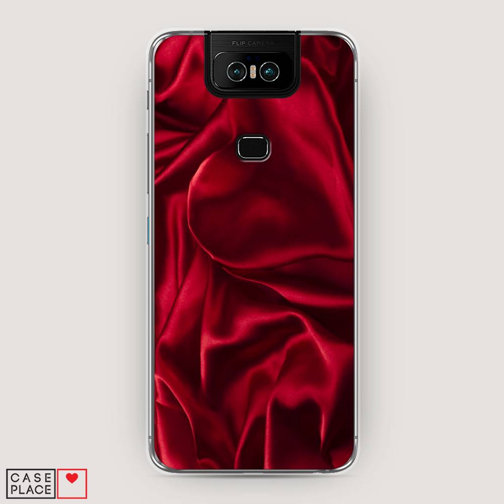 фото Чехол awog "текстура красный шелк" для asus zenfone 6 zs630kl