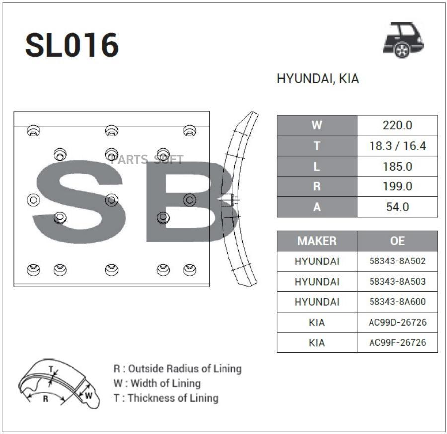 

Тормозные колодки Sangsin brake SL016