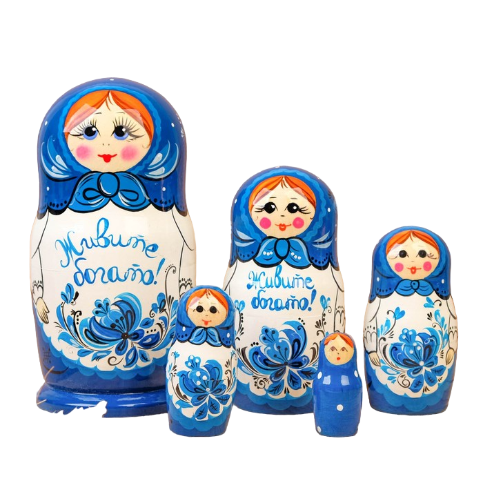 

Матрёшка «Живите богато», 5 кукольная, ручная работа