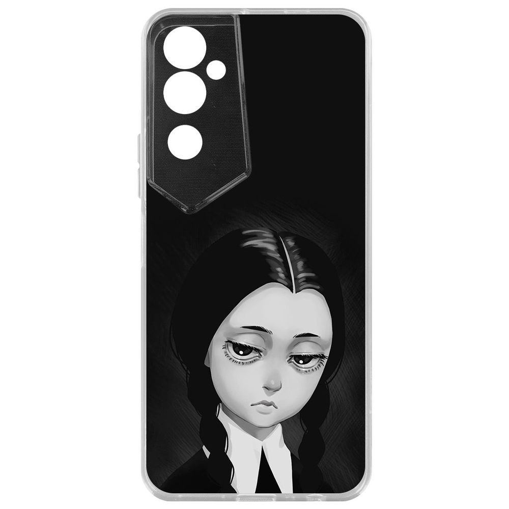 

Чехол Уэнсдей Аддамс - Рисованная Уэнсдей для Tecno Pova Neo 2, Прозрачный