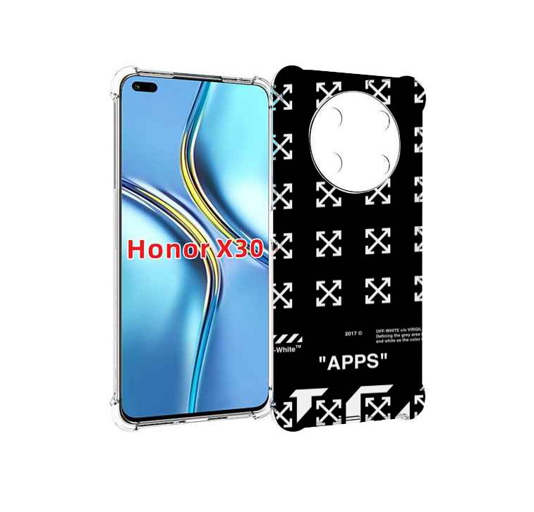 Чехол MyPads оф-вайт-значки для Honor X30 / Magic4 Lite 5G
