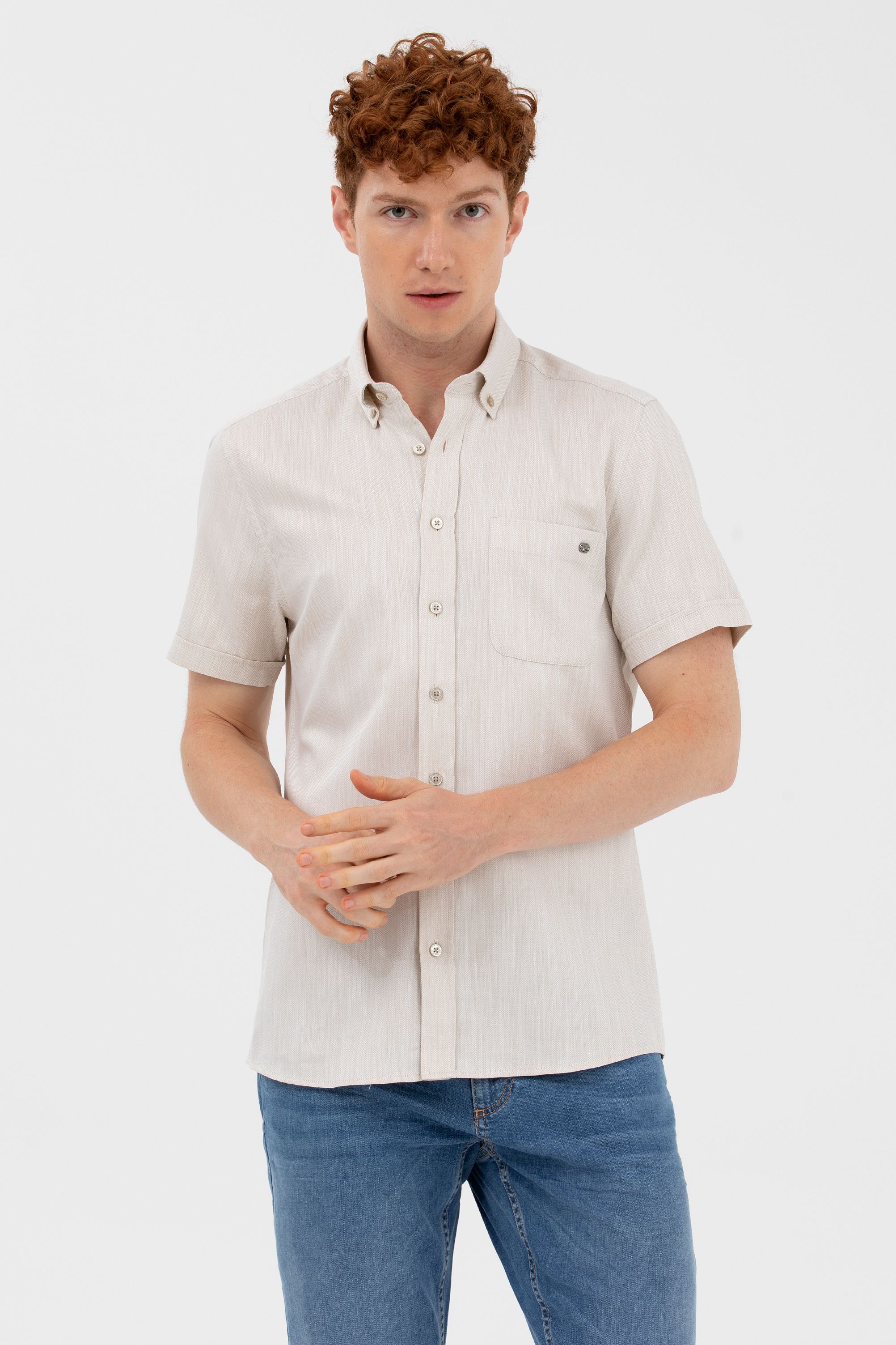 

Рубашка мужская US Polo Assn G081SZ0040MOHER бежевая XL, Бежевый, G081SZ0040MOHER