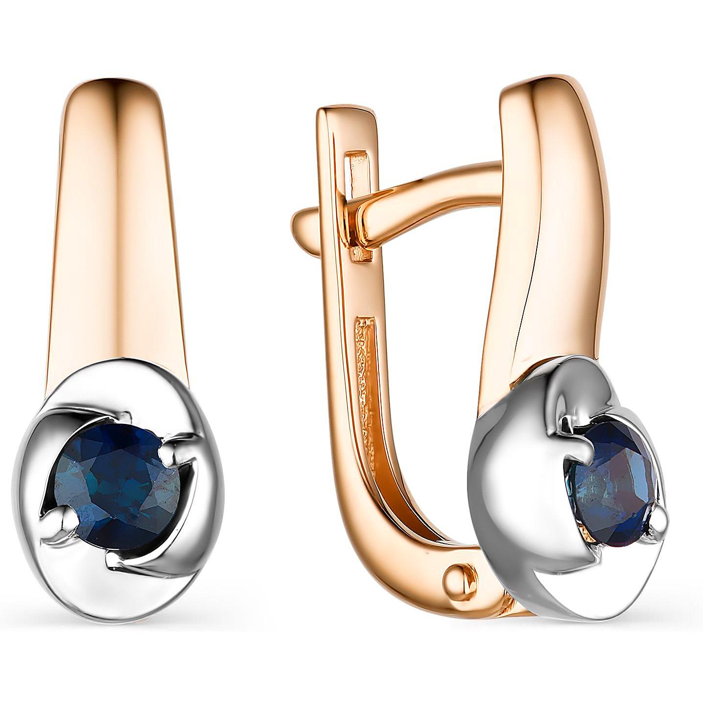 

Серьги женские из золота АЛЬКОР 23791-102, сапфир, 23791-102