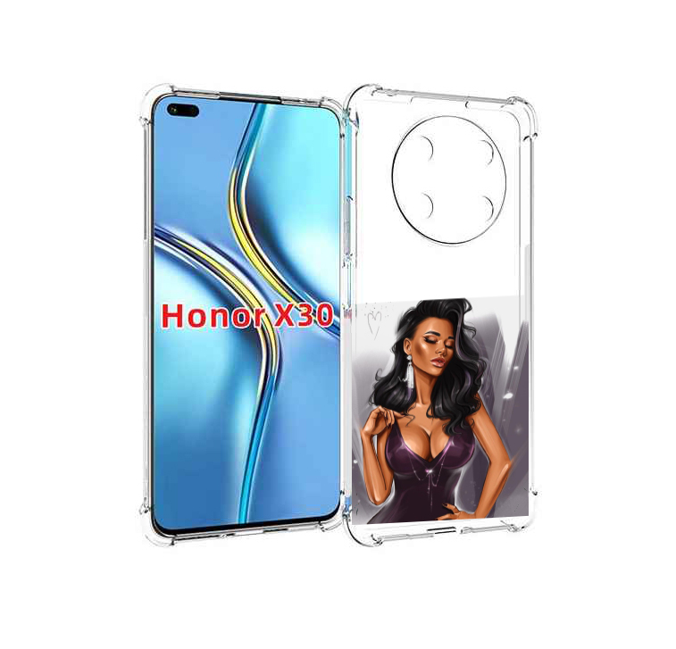 

Чехол MyPads нарисованная-девушка-в-фиолетовом-платье женский для Honor X30, Прозрачный, Tocco