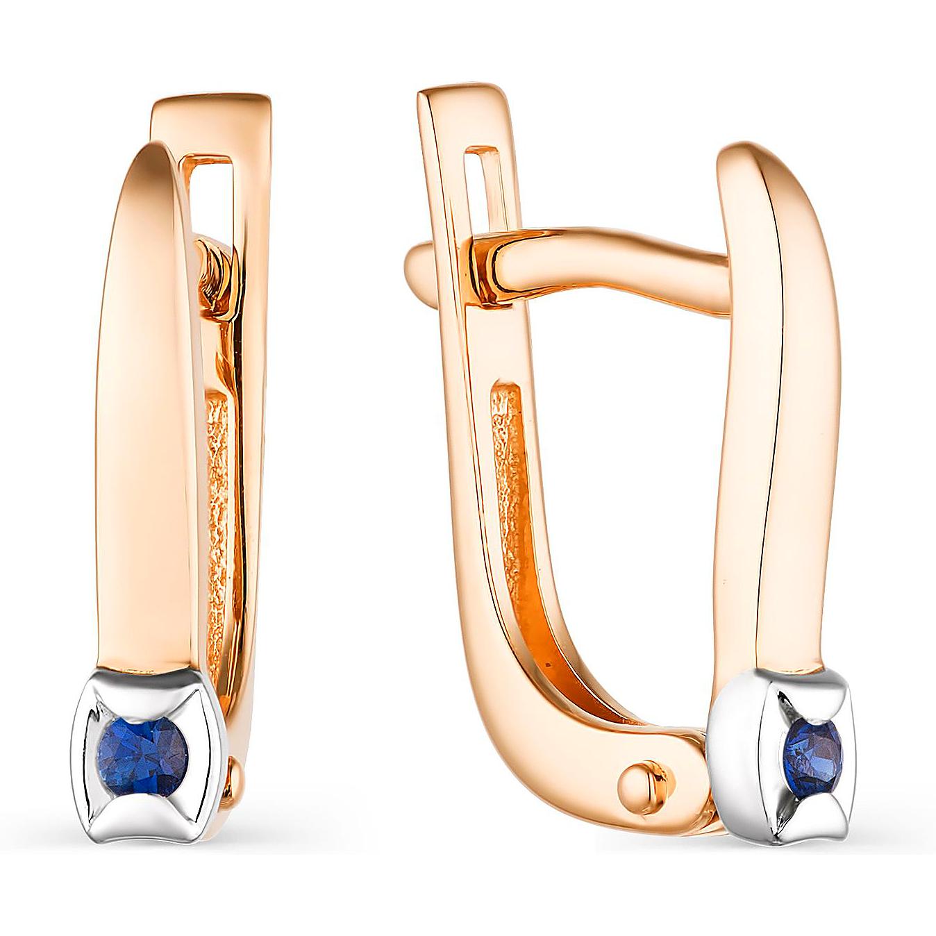 

Серьги женские из золота АЛЬКОР 23800-102, сапфир, 23800-102