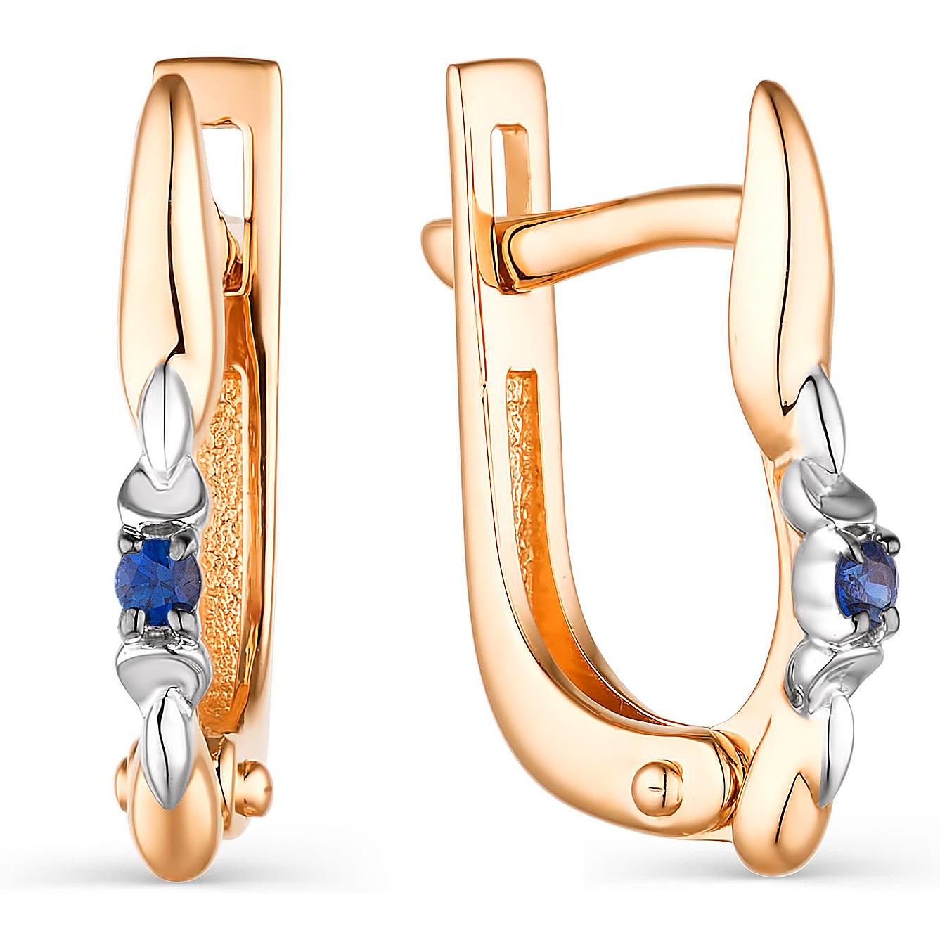 

Серьги женские из золота АЛЬКОР 23802-102, сапфир, 23802-102