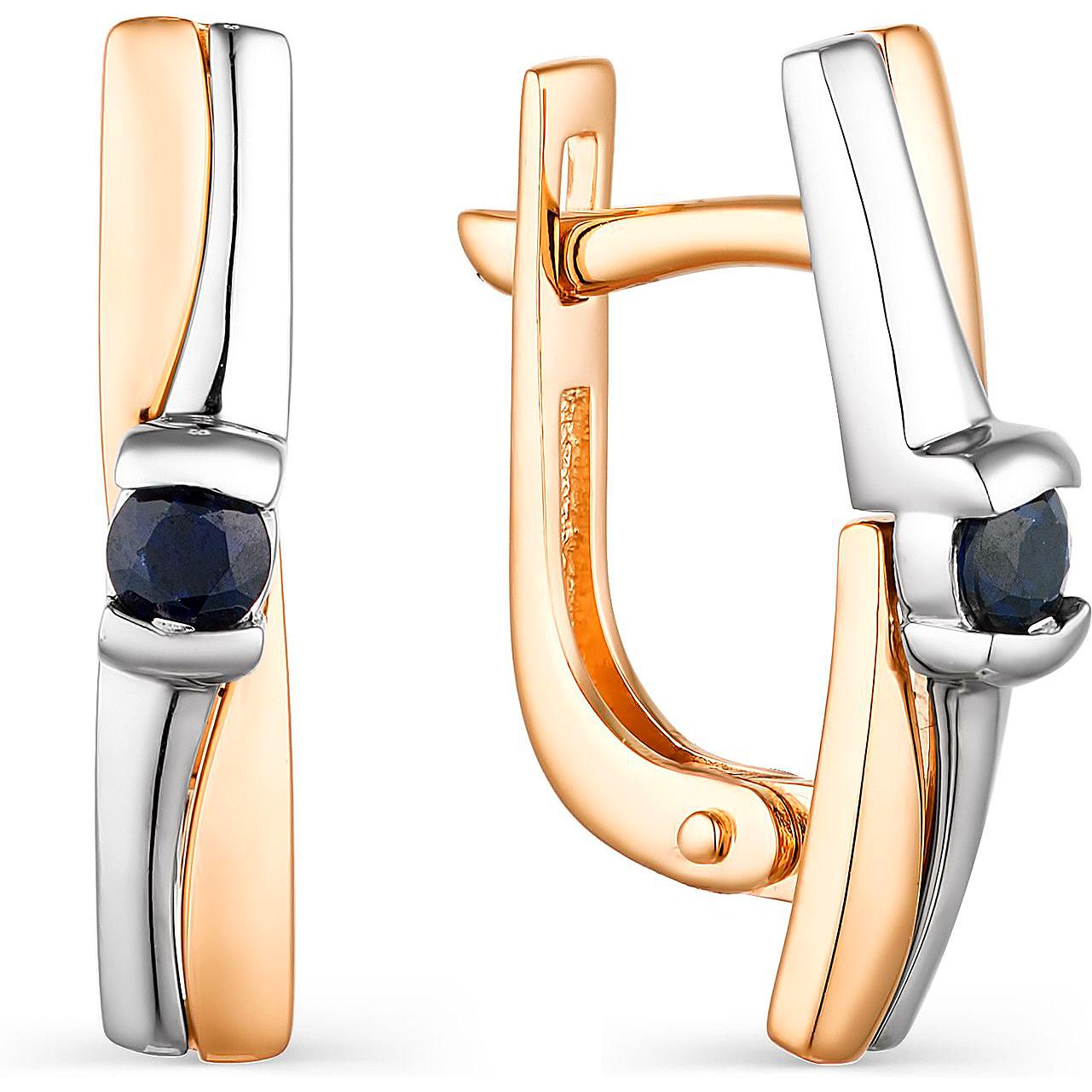 

Серьги женские из золота АЛЬКОР 23728-102, сапфир, 23728-102