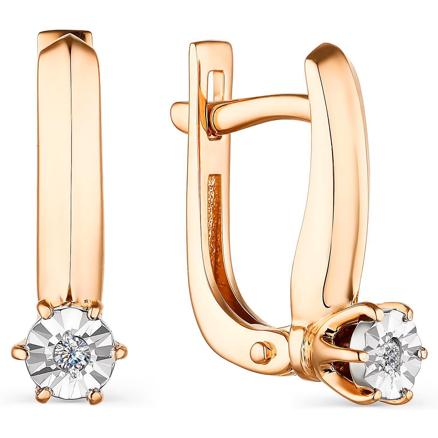 

Серьги женские из золота АЛЬКОР 23725-100, бриллиант, 23725-100