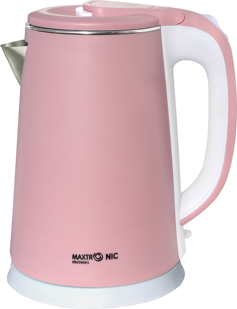 Чайник электрический MAXTRONIC MAX-321 2 л белый, розовый чайник электрический maxtronic max 410 1 8 л серый