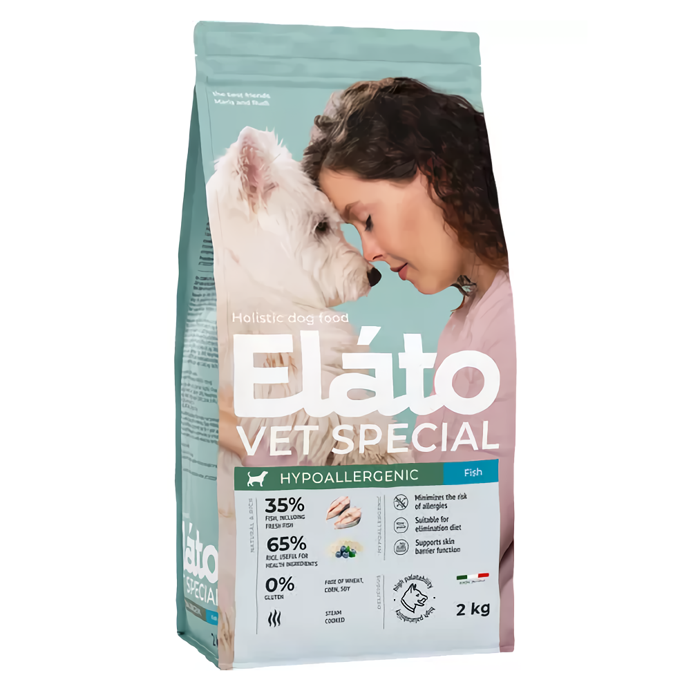 Сухой корм для собак Elato Holistic Vet Special Hypoallergenic, для взрослых, рыба, 2 кг