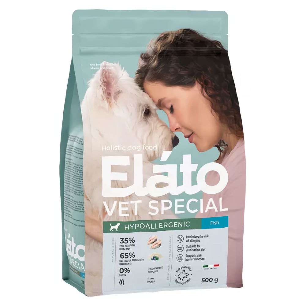 Сухой корм для собак Elato Holistic Vet Special Hypoallergenic, для взрослых, рыба, 500 г