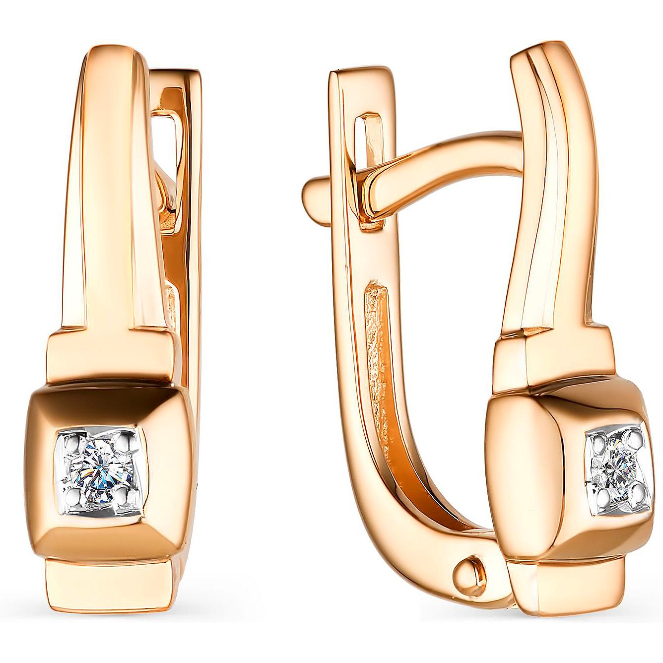 

Серьги женские из золота АЛЬКОР 23789-100, бриллиант, 23789-100