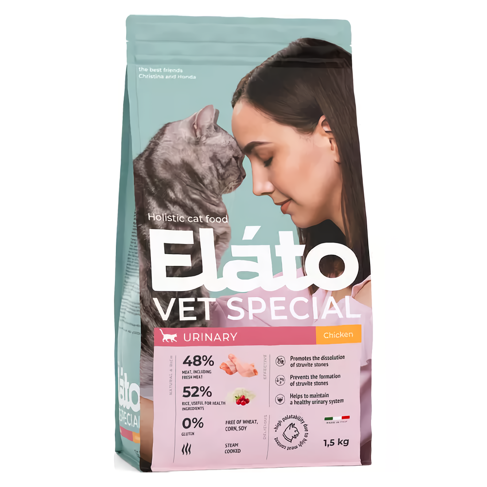 Сухой корм для кошек Elato Holistic Vet Special Urinary, для взрослых, с курицей, 1,5 кг