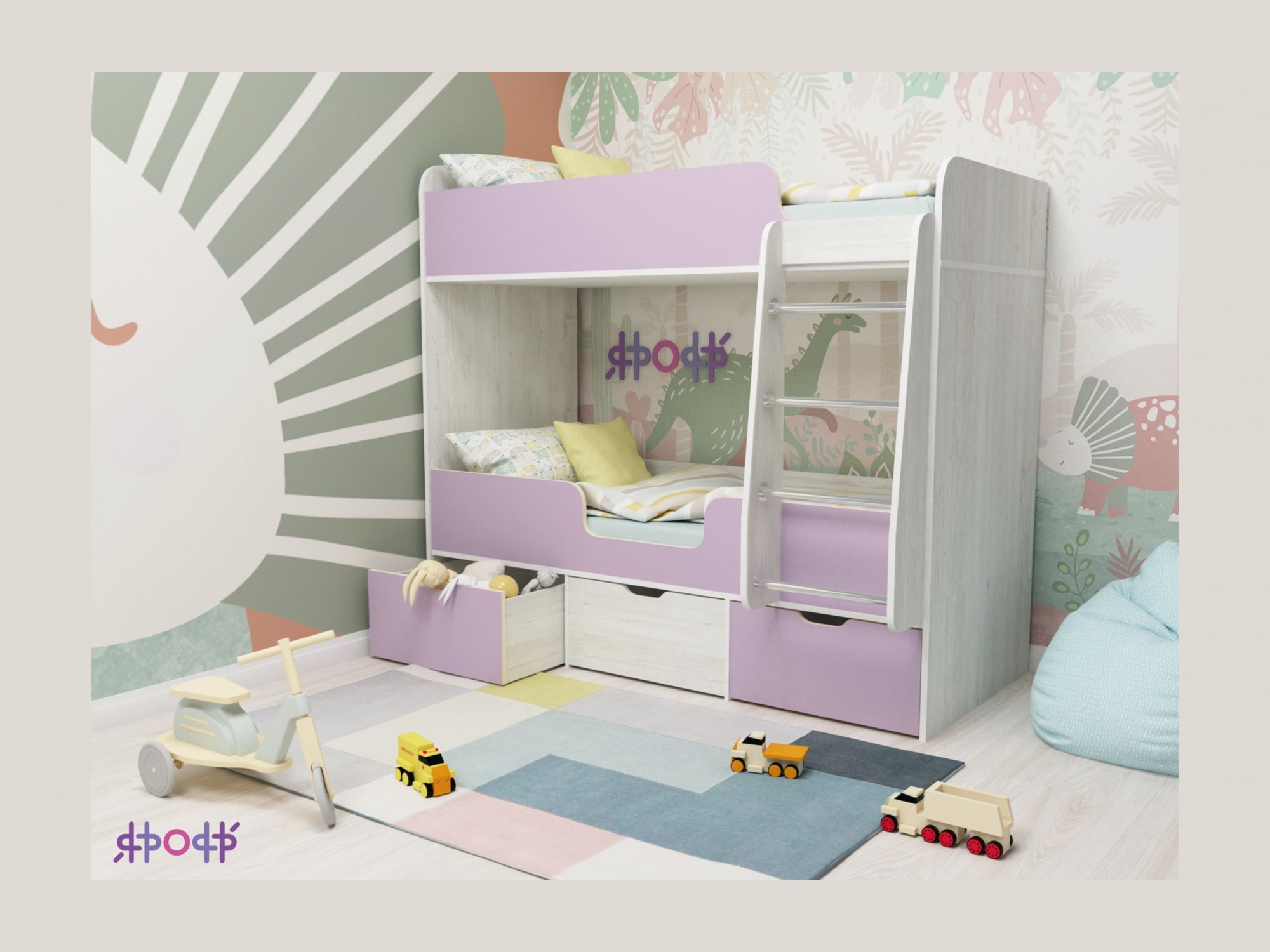 

Кровать двухъярусная Малыш Двойняшка (Ирис, Винтерберг)