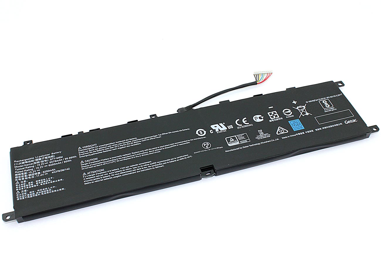 фото Аккумуляторная батарея для ноутбука msi ge66 (bty-m6m) 15.2v 6578mah черная oem