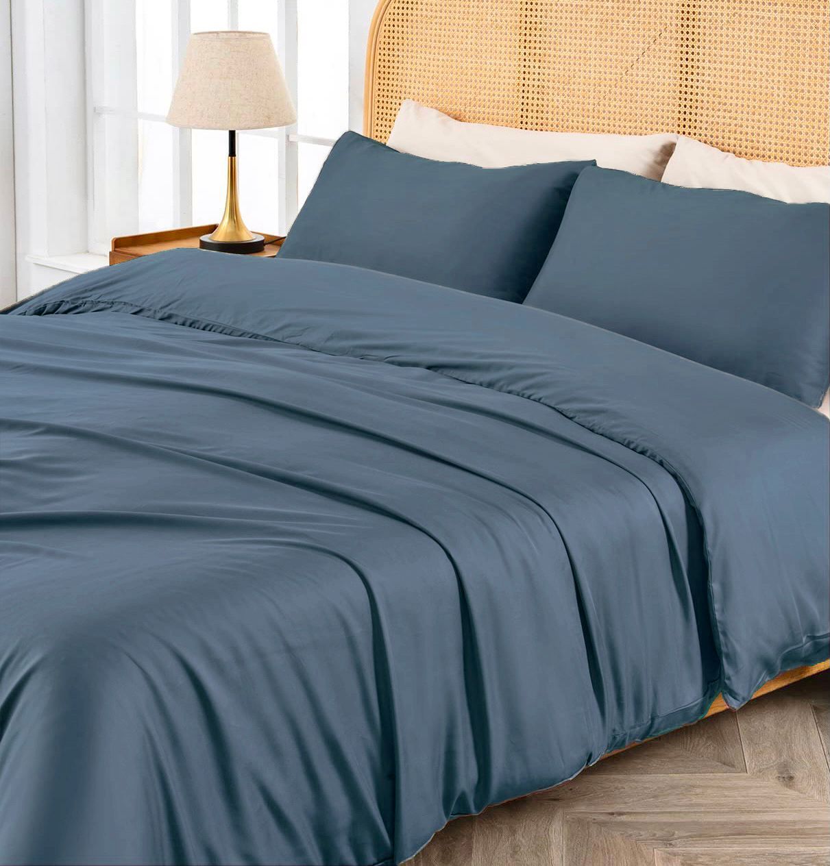 

Комплект постельного белья Шелковый Сатин Sweet Sleep Factory SHSTSEURO-50/R140 Серо-Синий