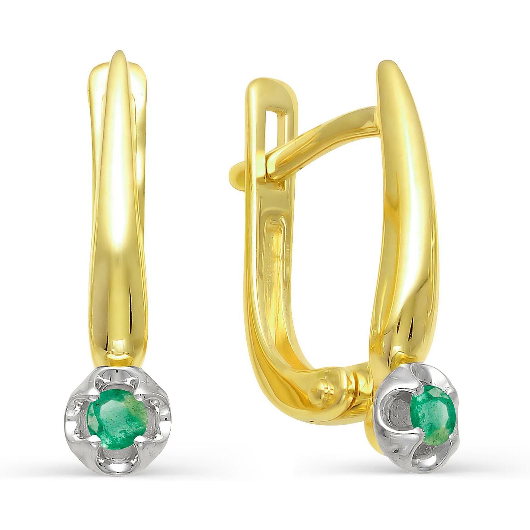 

Серьги женские из золота АЛЬКОР 21798-301, изумруд, 21798-301