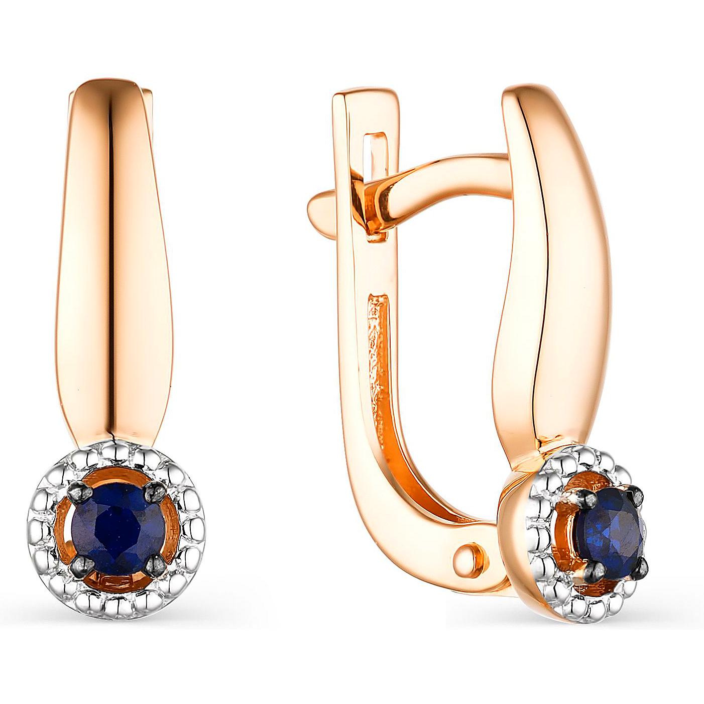 

Серьги женские из золота АЛЬКОР 23763-102, сапфир, 23763-102