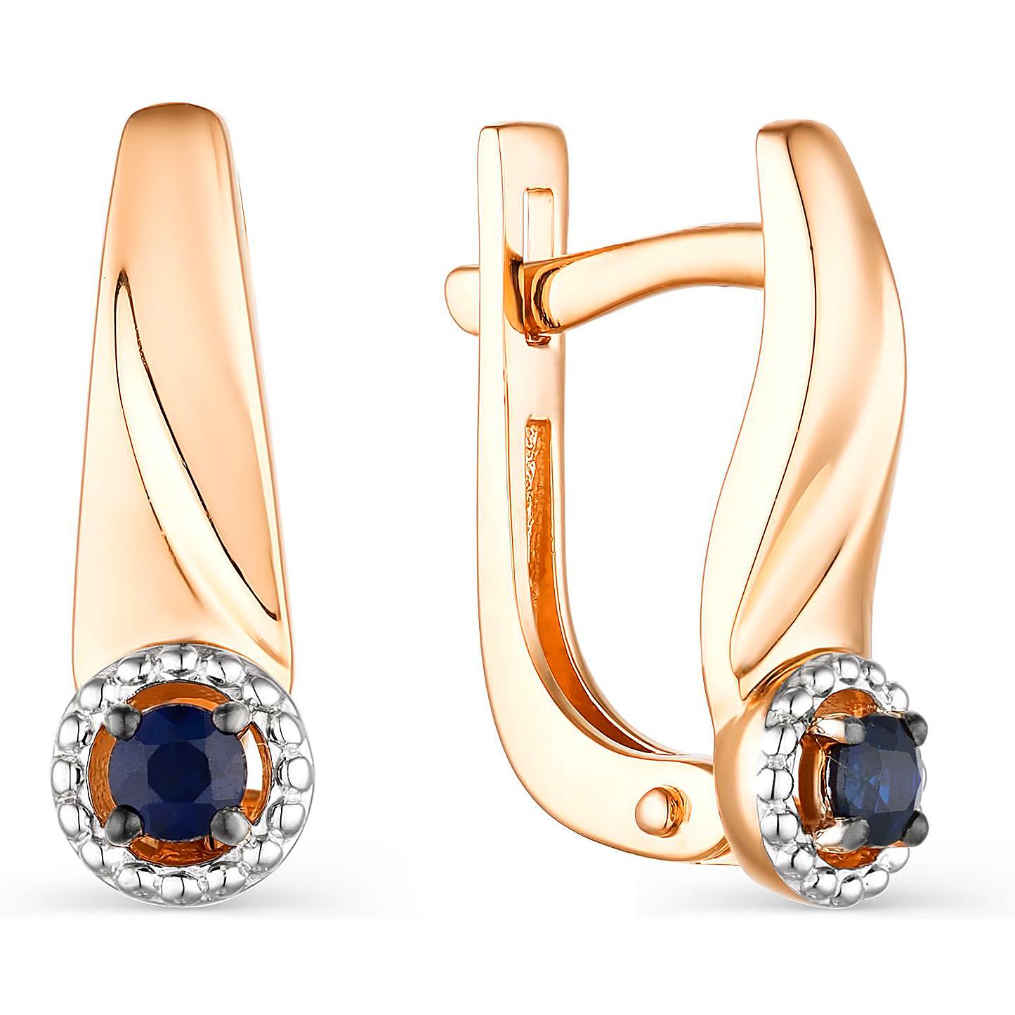 

Серьги женские из золота АЛЬКОР 23762-102, сапфир, 23762-102