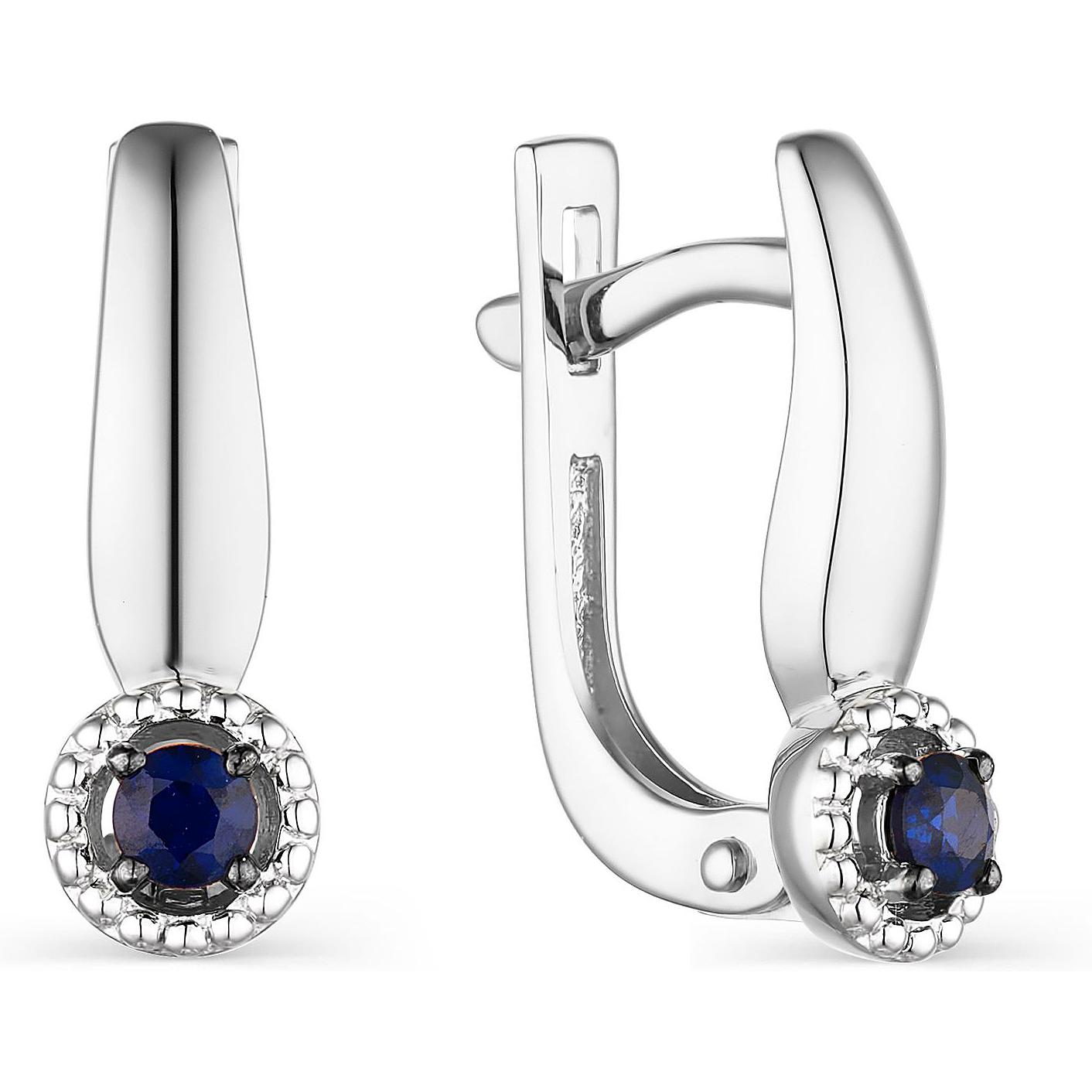 

Серьги женские из золота АЛЬКОР 23763-202, сапфир, 23763-202