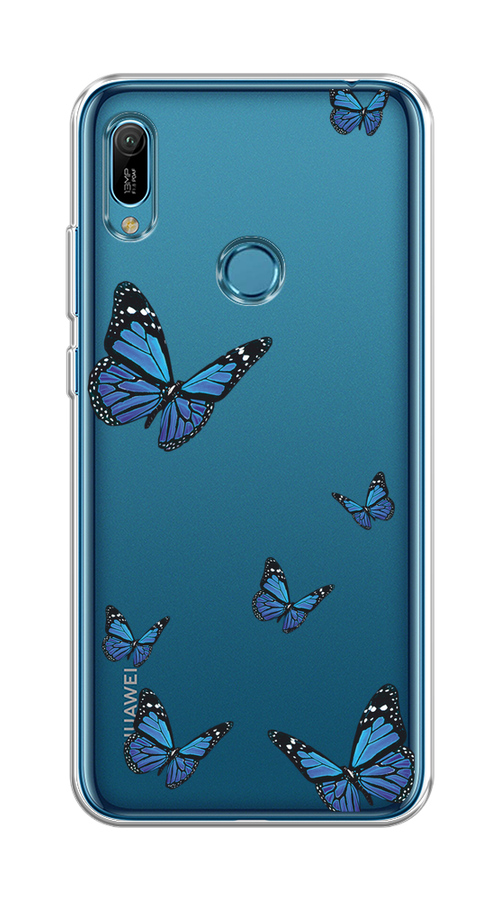 

Чехол на Huawei Y6 2019, Honor 8a/8a Pro/Y6s "Blue butterflies", Синий;черный, 611550-1