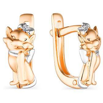 

Серьги женские из золота АЛЬКОР 23669-100, бриллиант, 23669-100