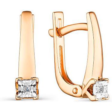 

Серьги женские из золота АЛЬКОР 23720-100, бриллиант, 23720-100