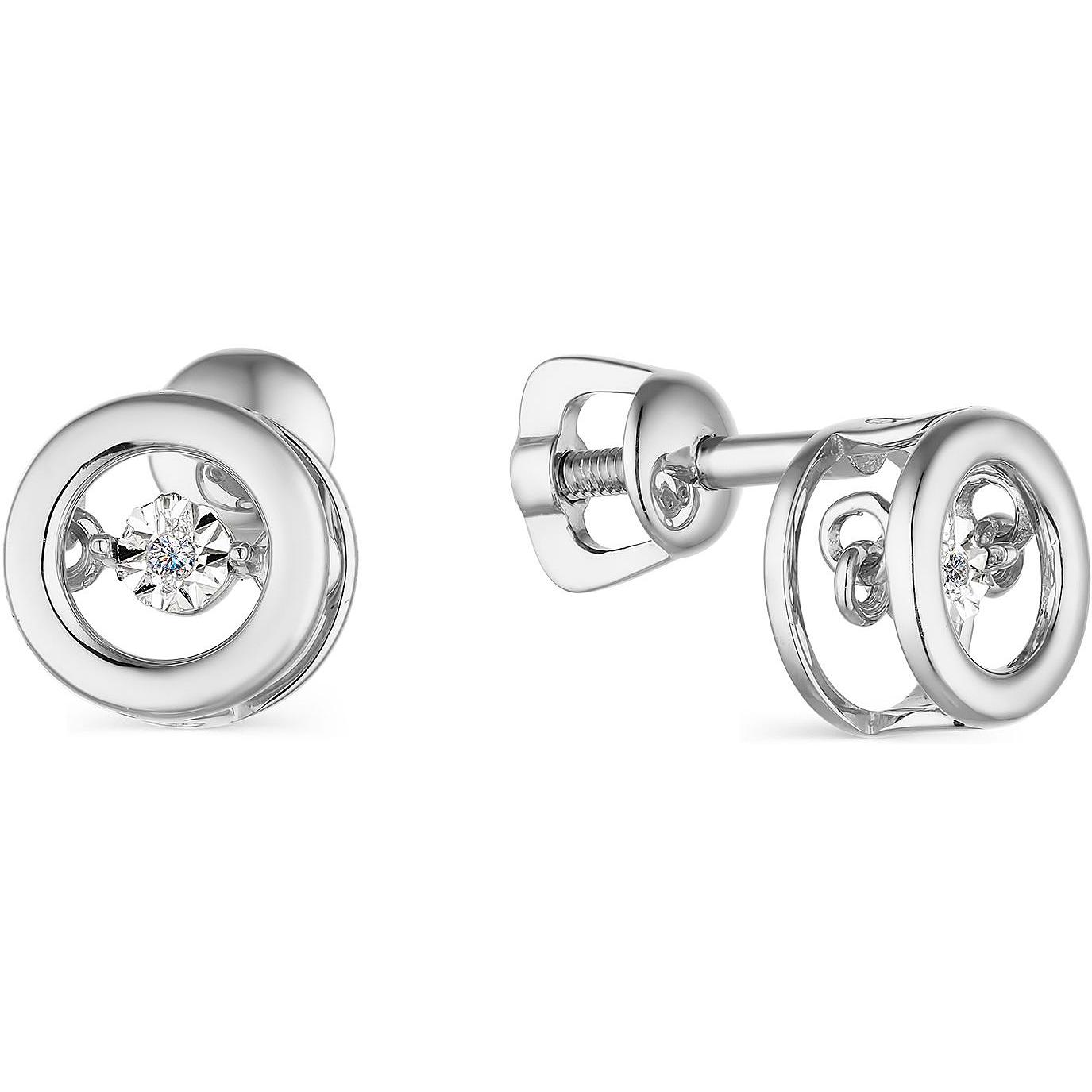 

Серьги-пусеты из золота АЛЬКОР 23646-200, бриллиант, 23646-200