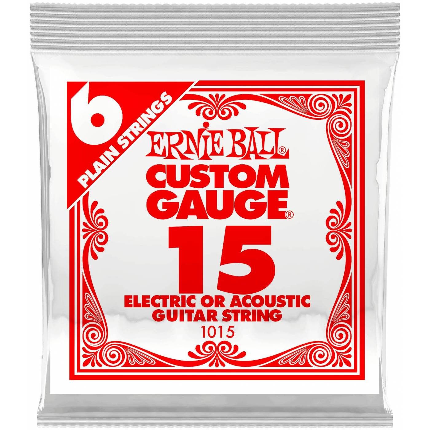 

Струна одиночная для акустической и электрогитары ERNIE BALL 1015 Plain Steel .015