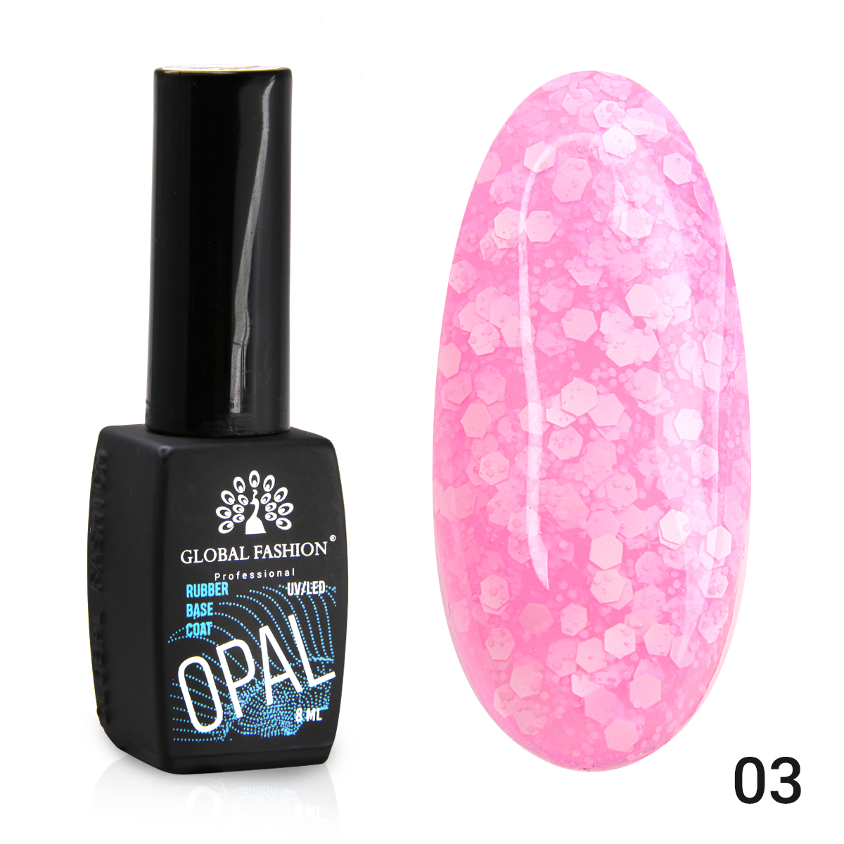

Каучуковая база Snow flakes Global Fashion 8 мл, 03