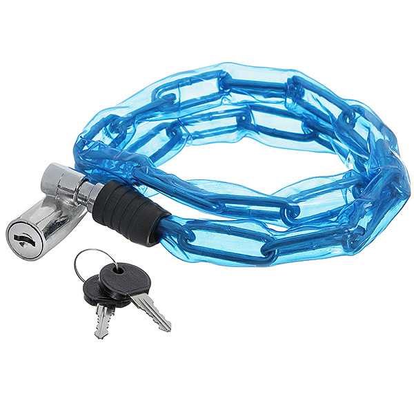 Замок велосипедный STG цепь в пластиковой оплетке на ключе 3,5 х 80 см синий