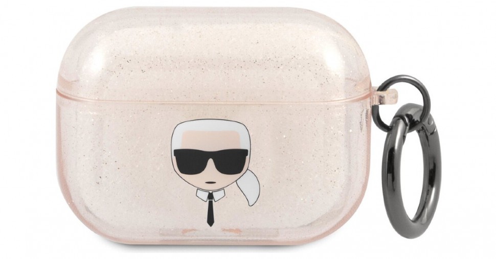 фото Чехол karl lagerfeld tpu glitters with ring karl transparent для airpods pro золотой cg mobile