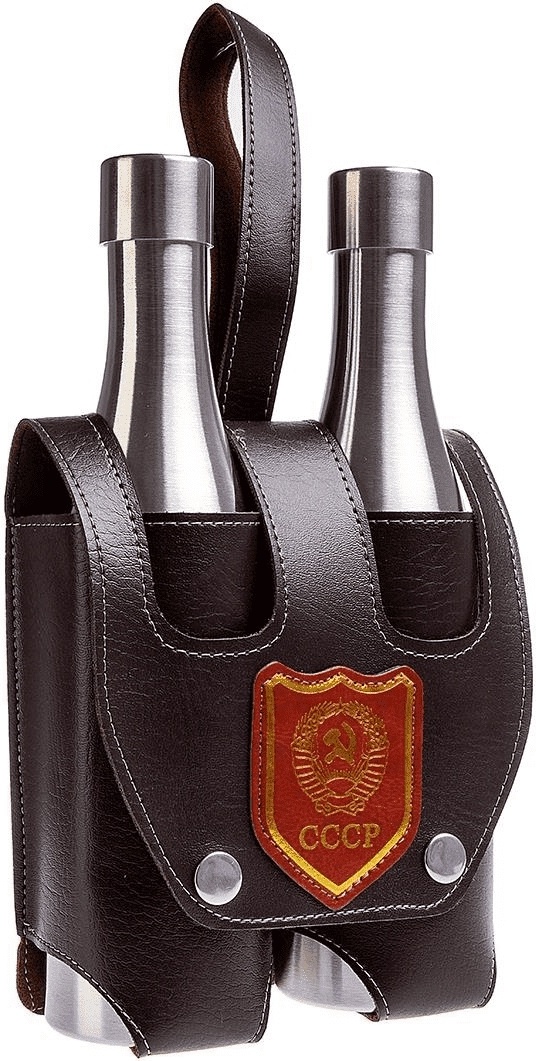 

Фляжка Две Бутылки в чехле (СССР) 0,5 л JP-56-1