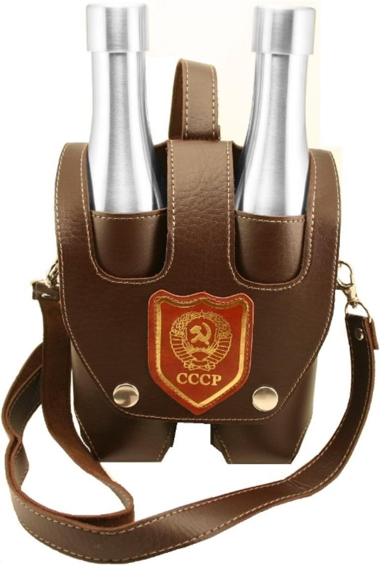 

Фляжка Две Бутылки в чехле (Россия) 0,5 л JP-56