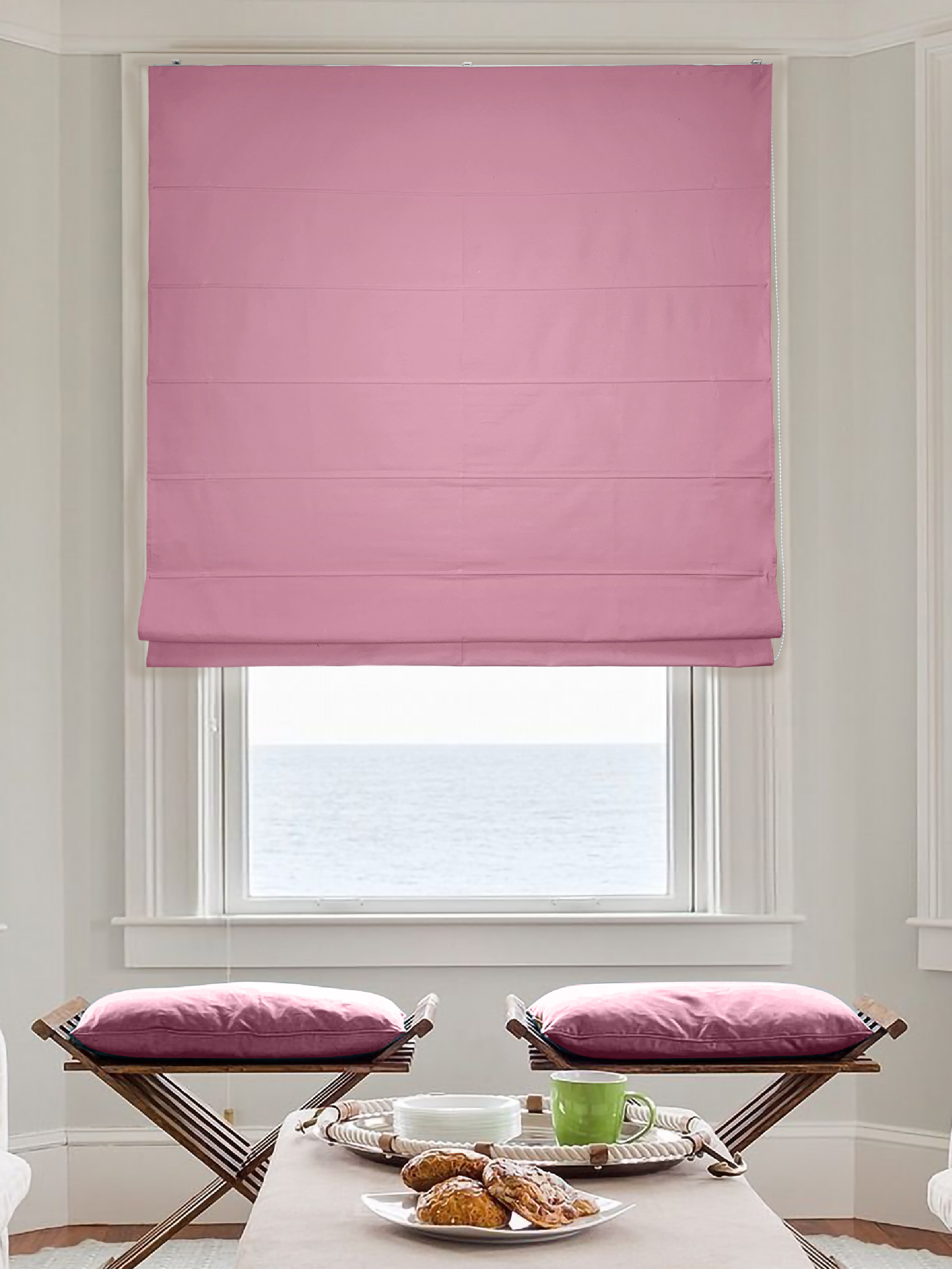 Римская штора Hosta цвет ягодный цепочный механизм 80x160 см