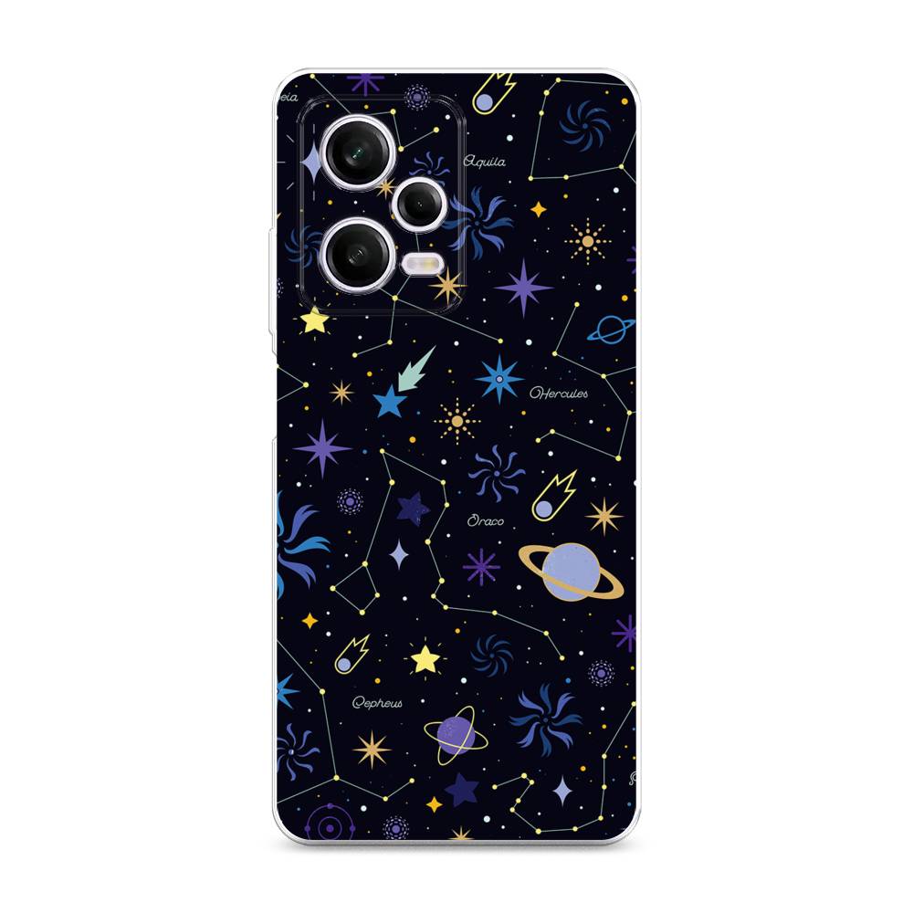 

Чехол на Xiaomi Redmi Note 12 Pro "Цветной космос", Желтый, 317050-2