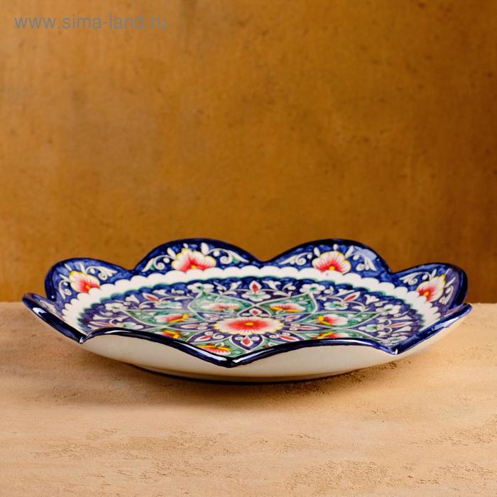 

Ляган Риштанская Керамика "Цветы", 32 см, синий, рифлённый, Разноцветный